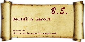 Bellán Sarolt névjegykártya